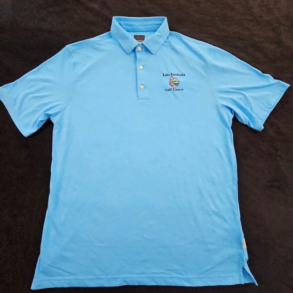 Greg Norman Play Dry Blue Short Sleeve Tri-Blend Polo Shirt Men's L
